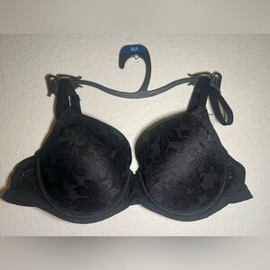 Chic Black Floral Lace Bra